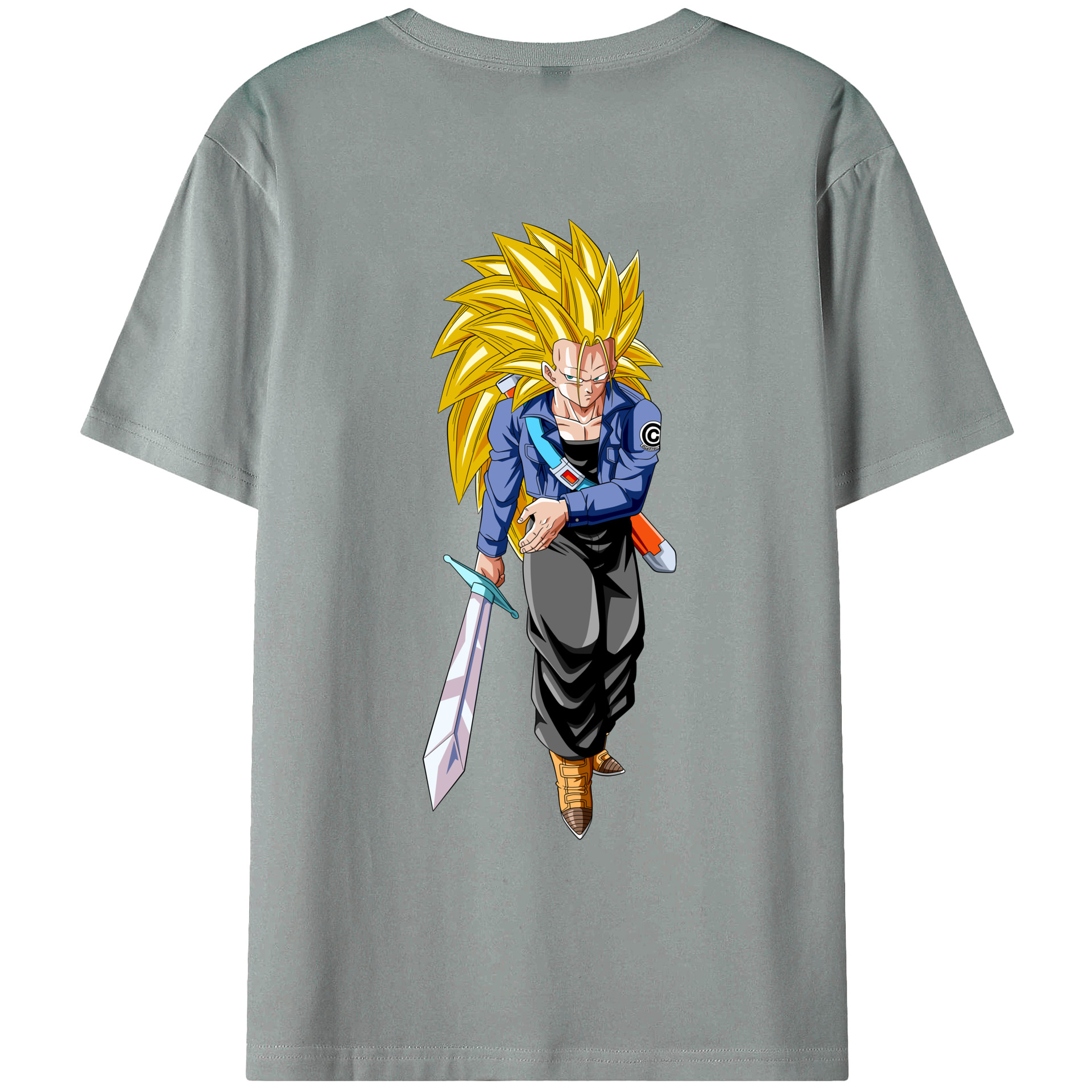（画像用） ドラゴンボール トランクス（Torankusu）DRAGON BALL Trunks 綿100％ メンズ半袖Tシャツ（バックプリント） 通気性